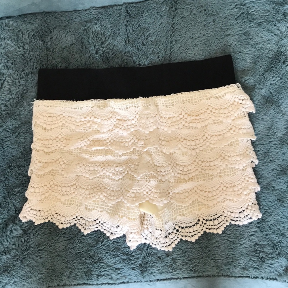 White shorts with black band